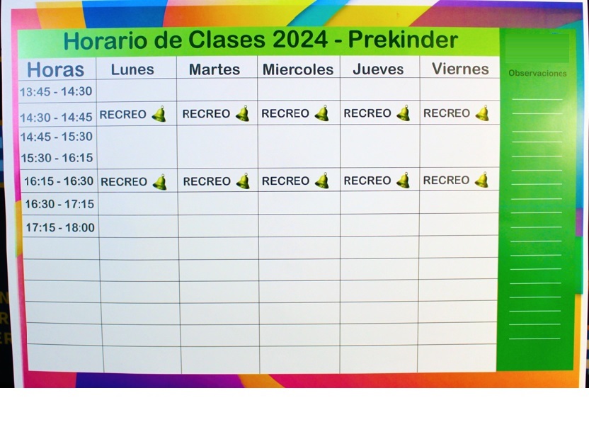 Horario personalizado con logo